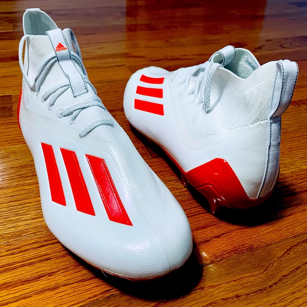 Adidas Adizero Primeknit Football Cleats Orange White Men's Size 13.5 GZ0422 New